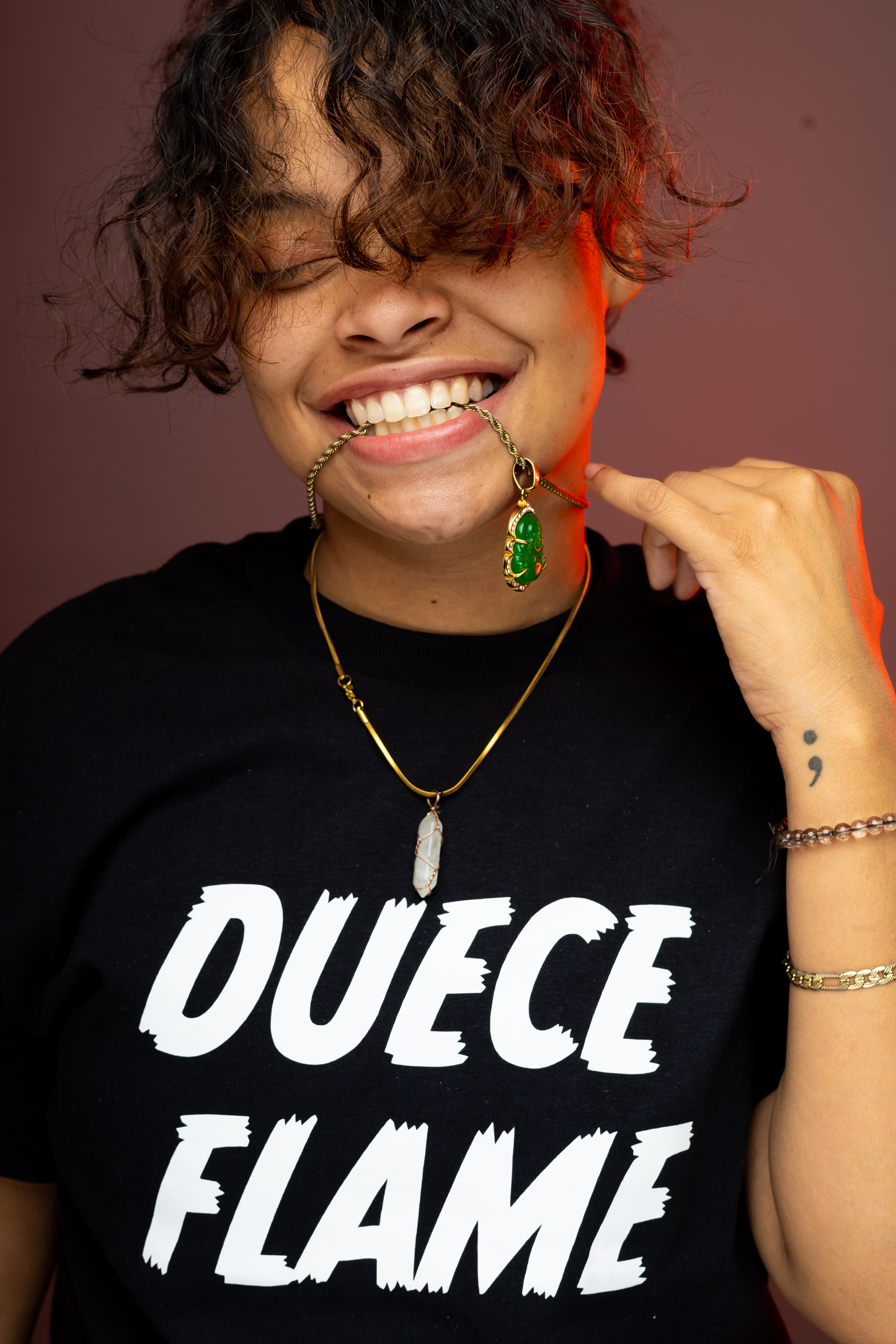 Duece Flame Black Tee