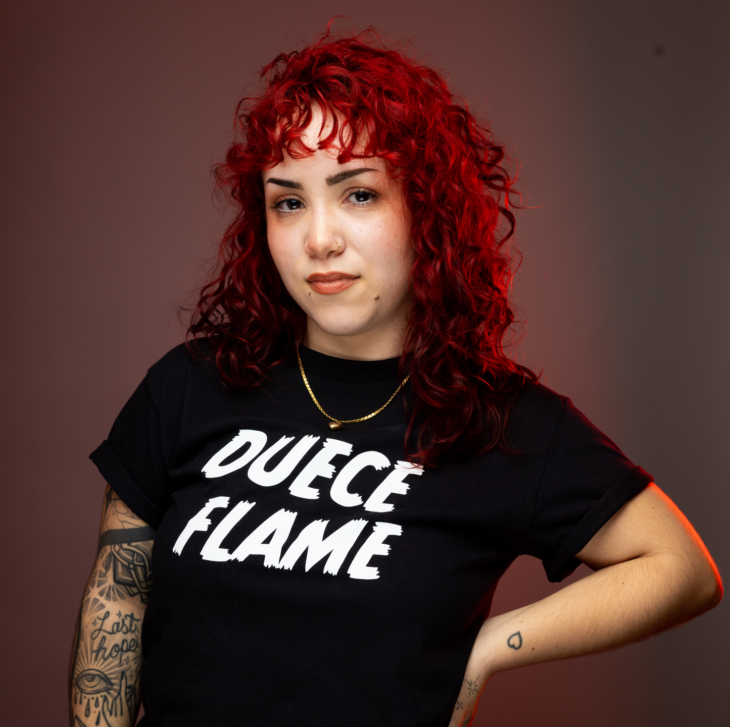 Duece Flame Black Tee