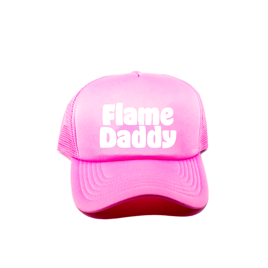 Flame Daddy Pink Trucker Hat